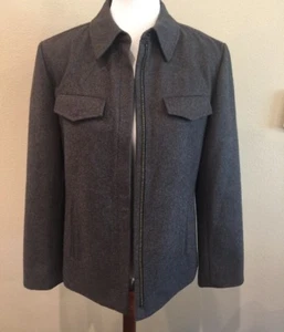 J. Graue Wollmischung Jacke mit Reißverschluss Gr. M - Bild 1 von 8