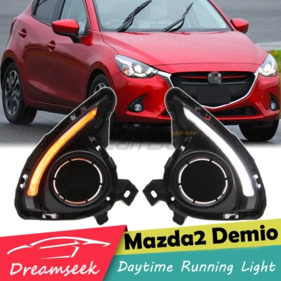 LED DRL Daytime Running Light for Mazda2 Demio 2015-2018 w/ Turn Signal Fog Lamp - Image 1 of 4