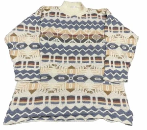 Vintage Hunt Club Sweater Geometric Roses Pullover XL Women’s F6 - Picture 1 of 4
