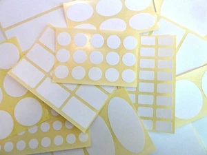 White Paper Labels Removable Low Tack Adhesive , Easy to Remove , Plain Stickers - Picture 1 of 22