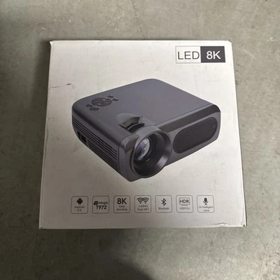 Outdoor LED 8K Movie Projector Bundle - Android 9.0, Dual WiFi, HDR10+, AI Voice - Image 1 of 4