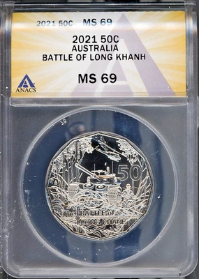 2021 50c Clad Vietnam Battle of Long Khanh MS 69 ANACS # 7859542 + Bonus - Image 1 of 2