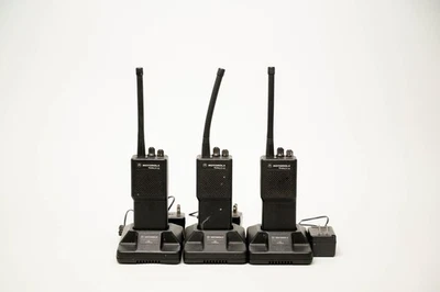 Motorola Radius P110 VHF With  Antenna, P43QLC20A2AA lot of 3 with accessories - Image 1 of 4