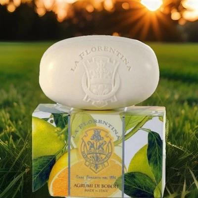 PACK DE 4 ~ LA FLORENTINA AGRUMI DI BOBOLI CITRUS 🍊🍋‍🟩 🛁JABÓN DE BAÑO🧼 CAJA 10,5 OZ Foto 1 de 4