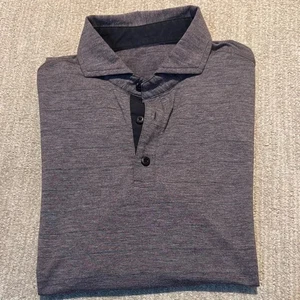 Lululemon Evolution Kurzarm Poloshirt Meliert Lila Herren M Slim Fit - Bild 1 von 9