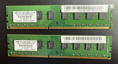 UNIFOSA 4GB (2X2GB) GDD3-1333 128MX8 RAM MEMORY GU512303EP0202 - Image 1 of 4