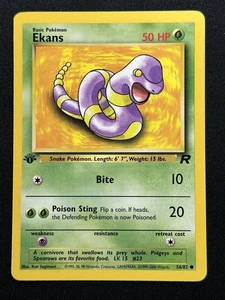 Tarjeta Pokémon Ekans 1ª Edición Team Rocket 56/82 LP-NM - Imagen 1 de 2