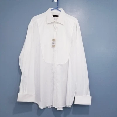 CANALI Men sz 17.5 White Tuxedo Shirt Button Down Long Sleeves New with Flaws - Image 1 of 4