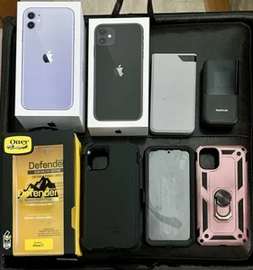 2 Stück Apple iPhone 11 Box mit Zubehör, Kopfhörer + Akkupack & Nokia Handy - Bild 1 von 12