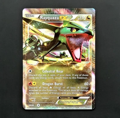 Pokemon TCG - Rayquaza EX MISCUT ERROR Near Mint NM - 85/124 -  Dragons Exalted  - Image 1 of 4