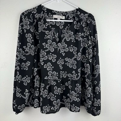 Blusa Top Ann Taylor Loft Petites para Mujer Cuello Blanco/Negro - SP Foto 1 de 4
