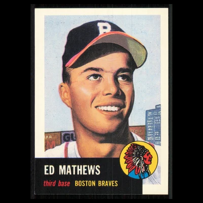Eddie Mathews #37 1991 Topps Archives 1953 Boston Braves Baseball Card MLB NM - Imagem 1 de 3