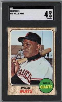 1968 Topps #50 Willie Mays SGC 4 Centered ! - Image 1 of 2