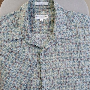 Pierre Cardin Mens Large Short Sleeve Casual Button up Kaleidoscope print shirt - Picture 1 of 14