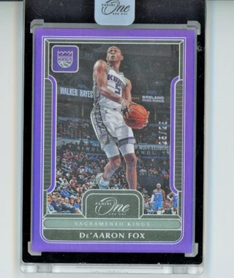 2023-23 Panini One and One PURPLE COLOR MATCH De'Aaron Fox #/25 Kings ENCASED - Image 1 of 2