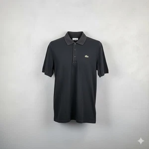 Camisa Polo Lacoste Grande Negra Calce Regular Logo Cocodrilo Mod 60 Terraza Informal - Imagen 1 de 10