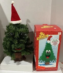 Árbol parlante de abeto Gemmy Douglas 1996 canta Navidad animado vintage con caja - Imagen 1 de 19