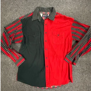 Vintage Panhandle Slim Western Hemd Herren L Color Block Streifen Langarm USA 90s - Bild 1 von 8