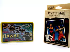 Lot of 2 Hawaii Playing Cards 50th State Polynesian Cultural Center Complete - Picture 1 of 3