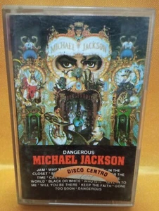 O Michael Jackson MC Dangerous 1991 PERU SPANISH TITLES STICKER JEWEL TESTED OK - Picture 1 of 8