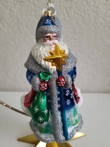 Vintage Christopher RADKO Ornament FATHER FROST BLUE SANTA 25TH ANNIVERSARY - Picture 1 of 11