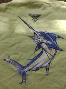 Columbia PFG Marlin Graphic Mens T-Shirt sz Large - Picture 1 of 6