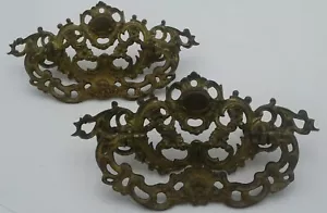 Antique Drop Bail Pulls Drawer Hardware Cabinet Cupboard Handles Knob Ornate - Picture 1 of 7