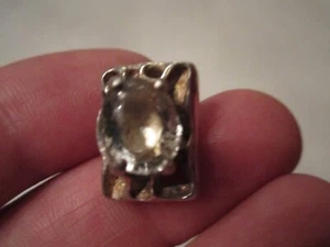 LARGE SINGLE STERLING SILVER EARRING WITH TOPAZ - BBA15 - Picture 1 of 5