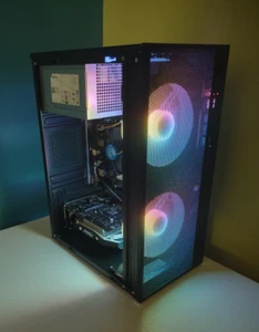 | ARGB COMPACT CUSTOM 1080P GAMING PC | INTEL i7 GTX 1050TI 16GB RAM SDD+HD WIFI - Picture 1 of 10