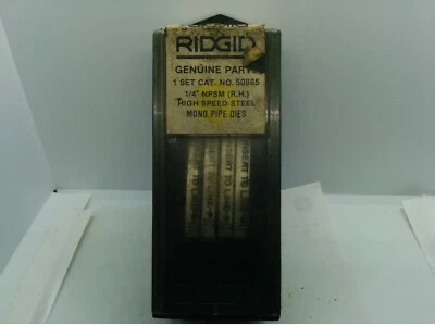 RIDGID 50885 MONO PIPE DIES, 1/4" NPSM, RIGHT HAND, HIGH SPEED STEEL, 4 PC PKG - Image 1 of 3