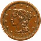 1851 N-35 R-6- PCGS AU 50 Braided Hair Large Cent Coin 1c