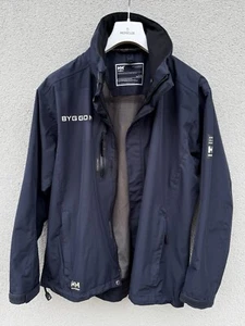 HELLY HANSEN HELLY TECH Jacket Waterproof Mens LARGE Work Wear Hooded Navy EX - Picture 1 of 15