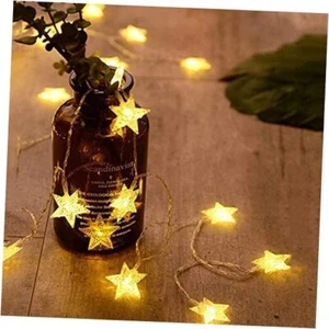 20 LED Star String Lights 10 FT Fairy Christmas Lights - Picture 1 of 7