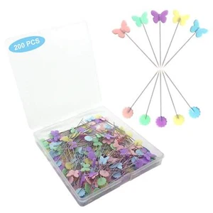 200 Pcs Sewing Pins Flat Head Straight Pins Quilting Pins for Dressmaker Craft - Picture 1 of 7
