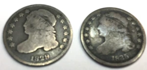 1829 & 1835 CAPPED BUST DIME - Picture 1 of 3