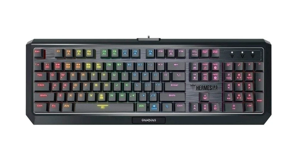 GAMDIAS Hermes P3 RGB Gaming Keyboard Low Profile Mechanical Switch with blue... - Image 1 of 4