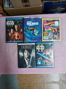 5 Dvd Movie Bundle ( Star Wars 3 And 2, Finding Nemo, Madagascar, The Hobbit An - Picture 1 of 1