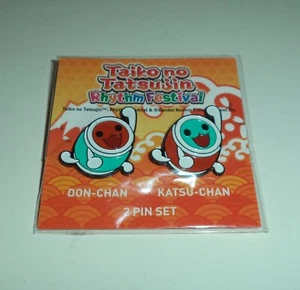 Taiko No Tatsujin Rhythm Festival Don-Chan Katsu-Chan Pin Set Drums Drum *NEW* - Picture 1 of 3