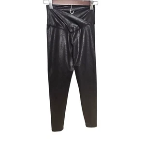 OFFLINE by Aerie Leggings High Waisted Crossover Waist Black Shiny Medium - Picture 1 of 8