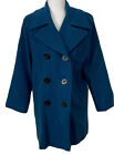 Lauren Meren Wool Pea Coat Jacket Sz 8 Small Medium Blue Nautical Vintage EUC