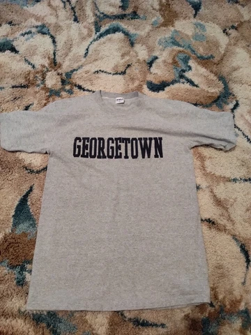 Vintage Georgetown Hoyas Shirt Mens L/M Gray Spell Out Short Sleeve USA Cover