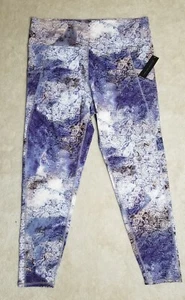 NWT Tahari Sport Leggings XL Multi Print Side Pockets Activewear MINT - Afbeelding 1 van 11