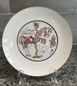 Vintage Great America dekoratives Souvenir Karussell Pferd Teller 7,5" D Japan - Bild 1 von 4