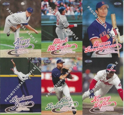 1999 Fleer Baseball Uncut Promotional Sample Card Sheet - Image 1 of 2