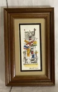 Vintage 1985 Roger Mason Studios Rechtsanwalt Aquarelldruck signiert 6 x 9" Rahmen - Bild 1 von 4