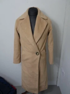 Marks & Spencer Womens Coat Brown Teddy Bear Fleece Knee Length Size 6 (B2364) - Picture 1 of 7