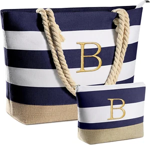Personalized Beach Tote & Makeup Bag - Perfect Christmas Gifts for Women - Picture 1 of 13