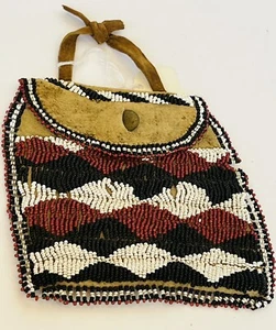 C.  1900 Apache Native American Beaded Belt Bag  - Picture 1 of 11