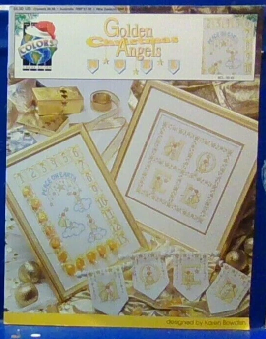 True Colors Golden Christmas Angels Advent Calendar Cross Stitch Pattern - Image 1 of 1