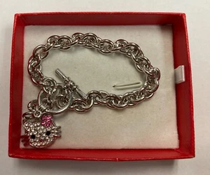 Nuevo Brazalete de Metal Hello Kitty, Plata, 8" de Largo - Imagen 1 de 4
